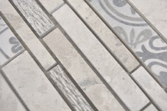 Muestra de mano compuesto mármol/cerámica mezcla gris 2F pared azulejo backsplash cocina ducha baño MOS180-C0727G_m