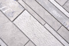 Muestra de mano compuesto mármol/cerámica mezcla gris/color 2F pared azulejo backsplash cocina ducha baño MOS180-C07STG_m