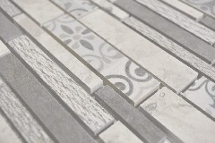 Muestra de mano compuesto mármol/cerámica mezcla gris 3F pared azulejo backsplash cocina ducha baño MOS180-D0927G_m