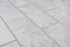 Muestra de mano rectangular vinilo aspecto piedra Marianne Subway Nivel mate pared azulejo backsplash cocina ducha baño MOS200-MLM_m