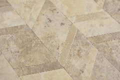 Muestra de mano flecha vinilo efecto piedra Beige caliza/Plata azulejo de pared MOS200-46LBG_m