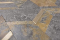 Muestra en mano flecha vinilo efecto piedra Multi Rusty/Gold azulejo de pared MOS200-48MRG_m
