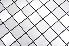 Muestrario de mano aluminio cuadrado Silver Silk Brushed espejo para azulejos de pared MOS200-L7S_m