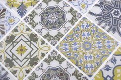Muestra de mano Vinilo Cuadrados Retro color pared azulejo espejo MOSvinyl-retro_m