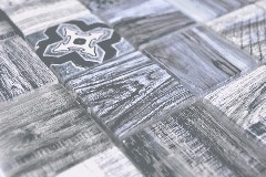 Muestra de mano cuadrado Crystal mix azul pared azulejo backsplash Mos160-w400_m