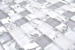 Muestra de mano cuadrado Crystal mix super blanco/playa azulejo de pared MOS74-2000_m
