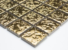 Muestra de mano mosaico azulejo cerámica oro martillado MOS18-0707_m