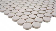 Muestra de mano mosaico azulejo botón de cerámica gris claro sin esmaltar MOS10-0202-R10_m
