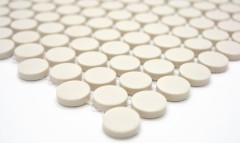 Muestra de mano aluminio mosaico azulejo cerámica botón blanco beige claro sin esmaltar MOS10-1202-R10_m