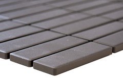 Muestra de mano mosaico azulejo cerámica varillas gris sin esmaltar MOS24B-0204-R10_m