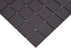 Muestra de mano azulejo de mosaico de cerámica negro sin esmaltar MOS14B-0303-R10_m