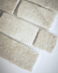 Muestra de mano mosaico azulejo pizarra piedra natural ladrillo blanco MOS34-0102_m