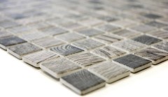 Muestra de mano azulejo mosaico ECO Reciclaje GLAS ECO textura madera gris beige MOS63-324_m