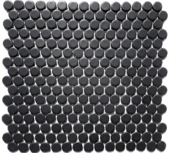 Mosaico de cerámica botón negro mate MOS10-0311