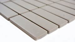 Mano patrón de mosaico de azulejos de cerámica barras de color gris claro sin esmaltar MOS24-1202