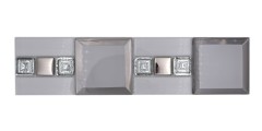 Borde de mosaico de vidrio mosaico blanco plata moderno - MOS88-S98