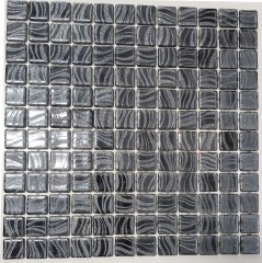Mosaico azulejo piscina mosaico piscina mosaico negro grafito plata pared ducha ESPAÑA MOS220-78253U