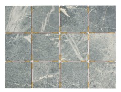 Azulejo de mosaico de cerámica gris-verde mate aspecto piedra Piastrella MOS22-BH395_f | 10 esteras de mosaico