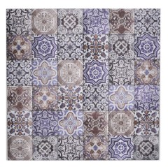 Estera de mosaico autoadhesivo aluminio aspecto retro multicolor púrpura crema marrón África ornamento MOS200-U03_f