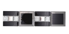 Borde de mosaico de vidrio mosaico negro plata moderno - MOS88-S89_f