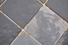 Muestra de mano mosaico cerámico gris antracita negro mate efecto piedra Piastrella MOS22-BH493_m