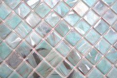 Muestra de mano mosaico azulejo piscina mosaico piscina mosaico turquesa azul gris crema plata shimmer ducha pared ESPAÑA - MOS220-71253U_m