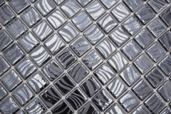 Muestra de mano mosaico azulejo piscina mosaico piscina mosaico negro grafito plata pared ducha ESPAÑA - MOS220-78253U_m