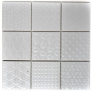 Retro vintage mosaico de azulejos de pared de cerámica blanca estructura de azulejos espejo de baño azulejo de la pared - MOS22B-0104