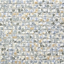 Mosaico de cerámica retro vintage blanco colorido flores mosaico azulejo backsplash MOS18C-1401