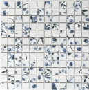 Mosaico de cerámica retro vintage blanco azul flor mosaico azulejo cocina splashback MOS18D-1404