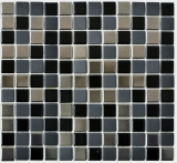 Mosaico de cerámica negro plata antracita cromo mosaico azulejo cocina splashback MOS18-0317