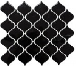 Florentino retro vintage mosaico azulejo de cerámica negro brillante azulejo de la pared baño cocina - MOS13-2BG