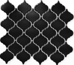 Florentino retro vintage mosaico de azulejos de cerámica negro mate backsplash pared baño cocina - MOS13-12BM