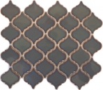Florentino retro vintage mosaico de azulejos de cerámica viejo verde brillante baño cocina aseo pared - MOS13-0508
