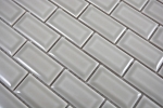 Muestra de mano Mini Metro Subway mosaico azulejo cerámica azulejo backsplash piedra gris MOS26-0204_m