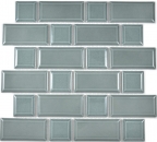Metro Subway Azulejo Facet Petróleo Gris Mosaico Azulejo de cerámica Backsplash Cocina Pared MOS26WM-0218