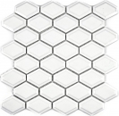 Retro 3D mosaico de azulejos de cerámica de diamantes metro blanco mate azulejos backsplash cocina MOS13MD-0111