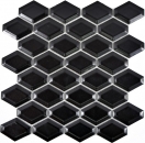 Azulejos de mosaico de cerámica diamante metro negro mate azulejo backsplash cocina MOS13MD-0311_f | 10 esteras de mosaico