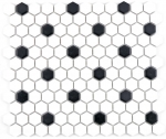 Hexagonal mosaico hexagonal azulejo de cerámica blanco negro mate backsplash cocina azulejo de la pared azulejo del baño WC - MOS11A-0301