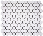 Hexagonal mosaico hexagonal azulejo de cerámica mini blanco brillante backsplash cocina azulejo de la pared azulejo del baño WC - MOS11A-0102