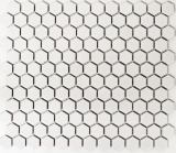 Hexagonal hexágono mosaico azulejo de cerámica mini blanco mate pared ducha backsplash pared azulejo baño azulejo cocina - MOS11A-0111