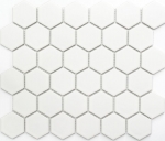 Hexagonal hexágono mosaico azulejo de cerámica blanco mate pared azulejo baño azulejo cocina azulejo backsplash WC - MOS11B-0111