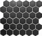Hexagonal hexágono mosaico azulejo de cerámica negro mate ducha salpicaduras azulejo backsplash cocina salpicaduras de pared baño - MOS11B-0311