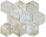 Hexagonal hexágono mosaico azulejo de cerámica gris XL cemento mirada azulejo de la cocina baño azulejo backsplash pared - MOS11F-0202