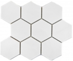 Hexagonal mosaico hexagonal azulejo de cerámica XL blanco brillante cocina azulejo WC baño azulejo cocina splashback pared - MOS11F-0101