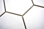 Muestra de mano mosaico azulejo cerámica hexágono blanco brillante cocina azulejo WC baño azulejo MOS11F-0101_m