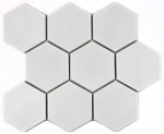 Hexagonal hexágono mosaico azulejo cerámica XL blanco mate cocina azulejo WC baño azulejo splashback pared revestimiento - MOS11F-0111