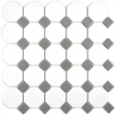 Mosaico de azulejos de cerámica de metal gris octágono blanco mate metal brillante MOS13-0122_f | 10 esteras de mosaico