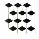 Mosaico de azulejos de cerámica 3D cubo blanco negro brillante azulejos de la pared azulejos de baño MOS13-OV01_f | 10 esteras de mosaico