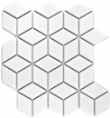 Cubo de mosaico de azulejos de cerámica 3D blanco brillante azulejo de la pared azulejo del baño azulejo de la cocina - MOS13OV-0101